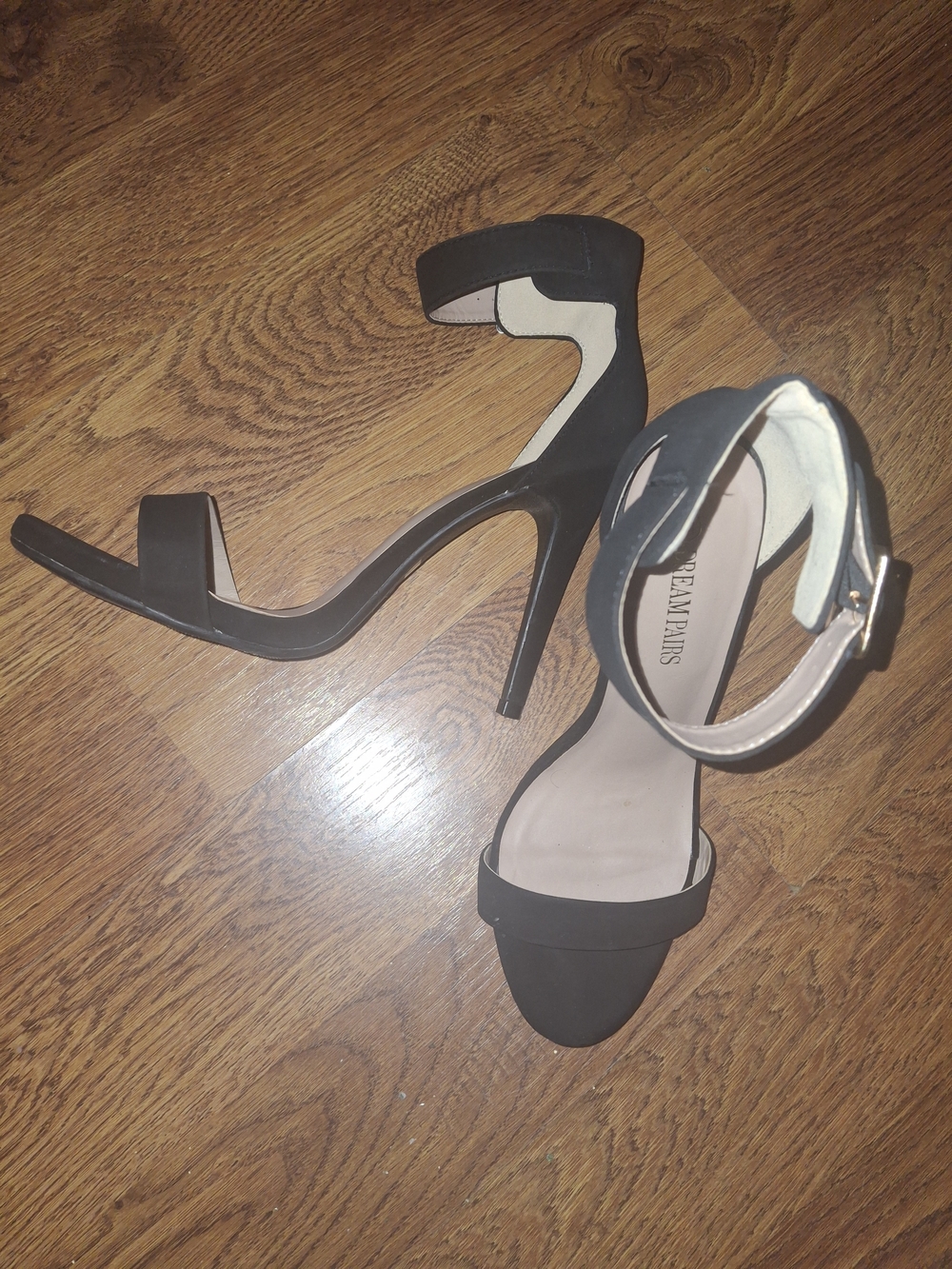 Classic Black Ankle-Strap Stilleto Heels